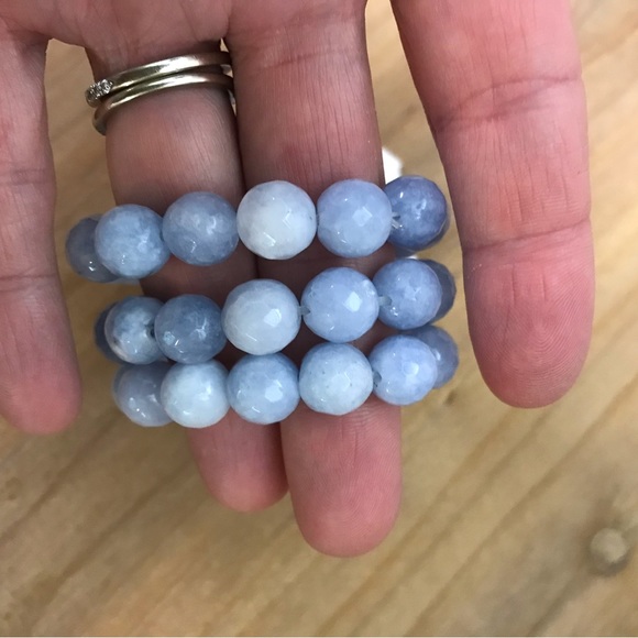 Set of 3 Stretchy Stacking Glass Beaded Bracelets NWT - Picture 3 of 3